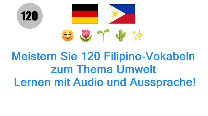 Meistern Sie 120 Filipino-Vokabeln zum Thema Umwelt: Lernen mit Audio und Aussprache!